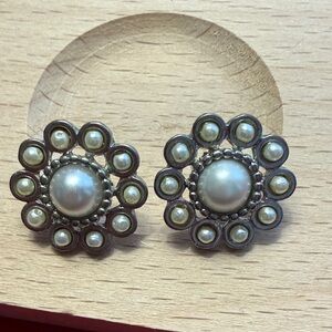 Elegant Silver Pearl Earrings